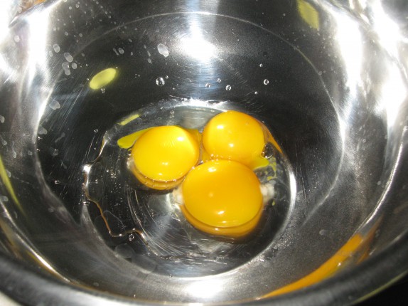 Egg yolks with water