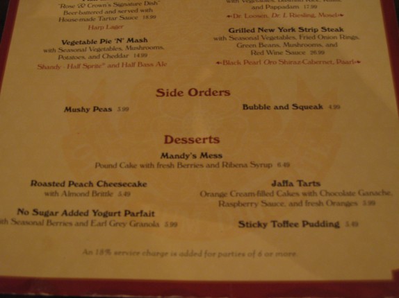 Sides and desserts