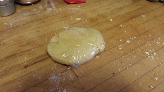 Dough wrapped in plastic