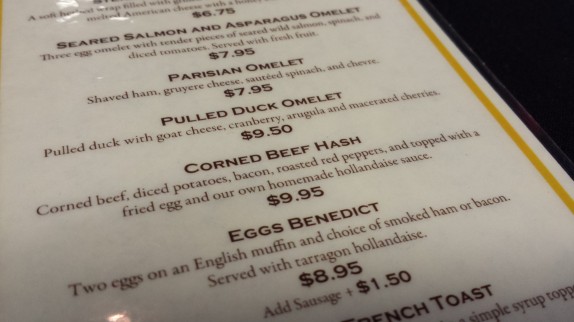Corned beef hash on the menu