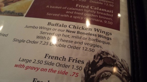 Buffalo wings on Red Front menu