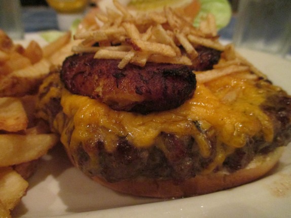 Burger with sweet plantains