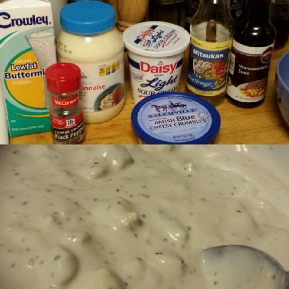Homemade buttermilk blue cheese dressing