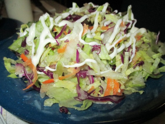 Side salad with ranch dressing